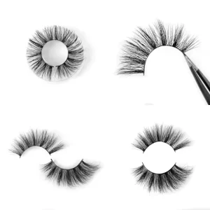 Great Material 3D 5D 6D Fluffy Real Mink Dramatic Mink Party Lashes Private Label Full Strip Glitter Christmas Eyelashes