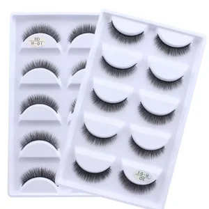 H01 5 Pairs Natural False Eyelashes Thick 3d Mink Lashes Short Black Soft Mink Eyelashes Makeup Eyelash Extension Faux Lashes