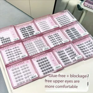 HERORANGE Stemless Glue free Super Soft False Eyelashes No Removal Required Self adhesive 3D Effect Naturally Curled Fiber