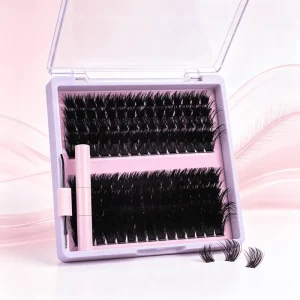 Hairy Segmented Lashes Thick Fluffy 8-25mm Mixed Length OEM Custom Packaging Individual Cluster Eyelashes