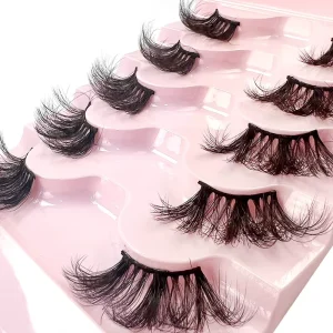 Half End Eye Full Strip Vegan Faux Mink Russian 3D False Eyelashes Private Label 3D Faux Cils Eyelash