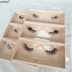Half Eye Lashes 3D Faux Mink Terminal Eyelash Customized Eyelashes Box Semi Lashes Mink Half Eyelashes