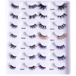 Half Eyelashes Vegan Handmade Custom Box 3D Faux Mink Lashes Natural Short False Eyelashes Volume False Corner Lashes
