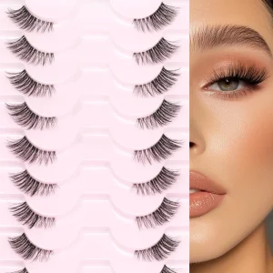Half Lashes Natural Length Classic Volume Looks Black Plant Fiber Band Cruelty Free Reusable Accept Private Label