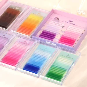 Halloween Decal Lash Colorful Lash Glitter Spikes 0.03 Volume Color Lash Tray Eyelash Extension Supplies Cashmere Mink