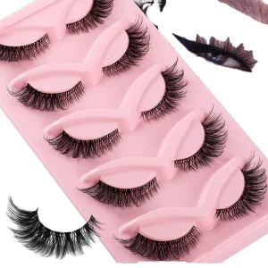 Halloween Dramatic Fox Eye Lashes 25mm Synthetic Fiber False Eyelashes Handmade Colorful PBT Eyelash Model Number Eyelash