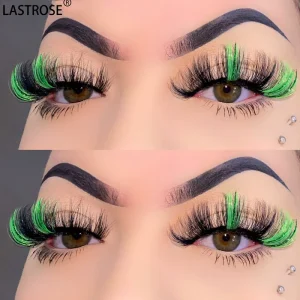 Halloween Eyelash Colored Glitter Lashes Vendor 25mm 20mm Mink Eyelashes With Colored Eyelash Strips