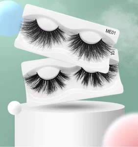Hand Made Black Cotton Band Full Strip Eyelashes Mink Eyelash Natural Thick False Eyelashes
