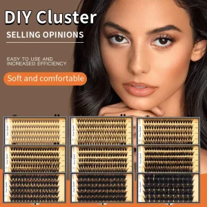 5 Rows Large Capacity 20P 30P 40p 80p 100p 150p Natural Hot Melt Faux Mink Fish Tail Grafted Dense False Eyelashes
