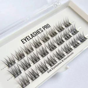 Hand Made Faux Mink Cluster Lashes Eyelash Extension Private Label Soft Band Segment Eyelashes DIY Cluster Lashes
