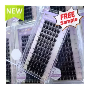 Hand Made Fluffy Faux Mink Cluster Lash 12 Lines Box C D Curl Volume Soft Individual Extensions Cluster Lashes Tray