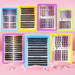 Hand Made Fluffy Faux Mink Cluster Segment Lash Private Label CustomLogo Individual Extensions DIY Cluster Lashes
