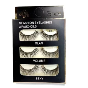 Hand Made Natural Faux Mink Fur Volume Strip Eyelashes Black Cotton Band 0.07mm Thickness Custom Logo Box