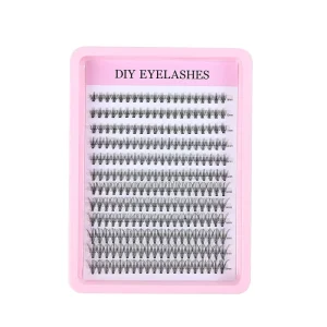 Hand Made Plush Faux Mink Cluster Segment Lash Private Label Custom Logo Individual Extensions 30P Ready-made Segmented Lashes