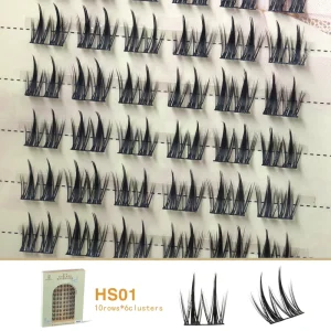 Hand Made Recyclable Waterproof Segmented Lashes 3D Multi cluster Individual Eyelashes Cruelty Free 10 Rows