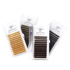 Hand Made Volume Natural Soft Eyelash Dark Brown I Curl Eyebrow Extension