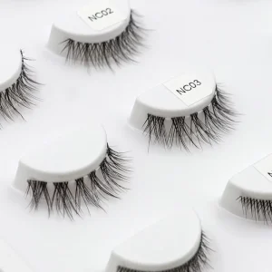 Handcrafted Korean PBT Full Strip Eyelashes Clear Band Single Lashes Private Label Custom Vegan Synthetic Hair Eyelash Set