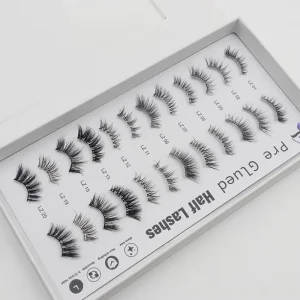 Handcrafted Pre Glued Half Strip Lashes Glossy Full Strip Eyelashes Reusable Self Stick Quick Stick Natural Look