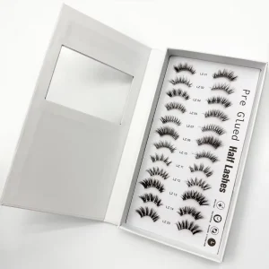Handcrafted Vegan 3D Full Strip Eyelashes Long lasting Synthetic Hair Reusable Waterproof Cruelty Free Self Adhesive