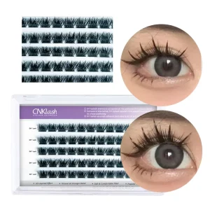 Handmade 0.07mm Cluster Individual Eyelash Extensions Invisible Band DIY Lashes Thick Cluster Eyelash