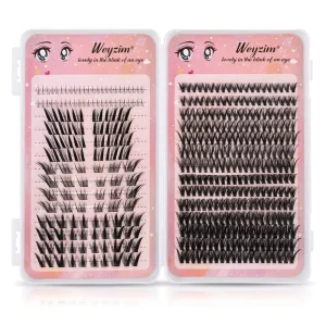 Handmade 0.07mm Cluster Lashes Natural Thick Soft Lightweight Custom Private Label Mixed Style 28 Rows Eyelash Book