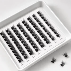Handmade 10 16mm Natural Length Self Adhesive Eyelash Extensions Thick Style Press On Faux Mink Synthetic Lash Cluster Pre Glued