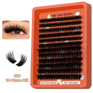 Handmade 10-26mm 3D Fluffy Cat-Eye DIY Pre-Cut Lash Clusters 80D 100D 200D