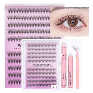 Handmade 10 Rows DIY Segment Lash Cluster Kit Private Label Individual Natural Hybrid Light Volume 3D-5D Lashes