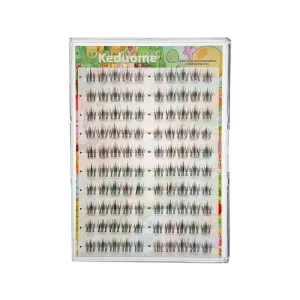 Handmade 10 Rows Gel free Synthetic Hair Plastic Black Band False Eyelashes 0.07MM Thick Natural Upper Segmented Lazy