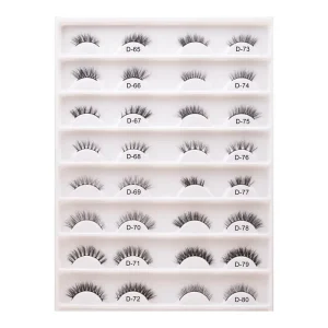 Handmade 100% 3D Mink Eye Lashes Natural Soft Reusable 8MM 25MM Length Black Cotton Band High Quality Mink Lashes