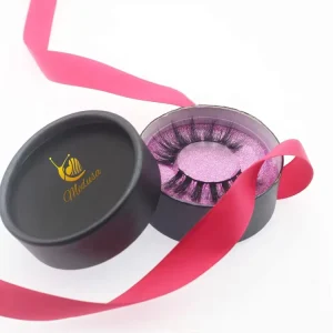Handmade 100% Real Siberian Mink Fur Natural Black 3D Eyelashes Full Strip Fluffy & Reusable with Custom Packaging