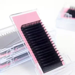 Handmade 12 Row J B 3D Soft Professional Private Label Individual Eyelash Extensions Classic Volume Lash Faux Mink Private Label