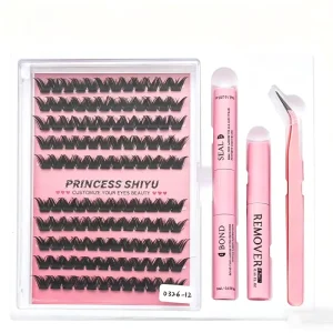 Handmade 12 Rows Natural Soft Volume 6D-8D Individual Eyelash Cluster Extensions D Pre Cut Segment