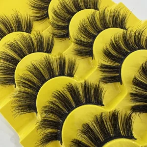 Handmade 12mm Dramatic Fluffy Mink Synthetic Full Strip Eyelashes Natural Cat Eye Volume Faux Mink False Eyelashes Makeup
