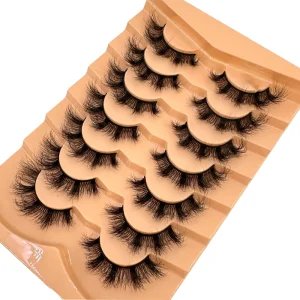 Handmade 15mm Dramatic Fluffy 3D Cat Eye Strip Lashes Soft Natural Look Vegan Faux Mink Fiber D Curl 20mm Length Makeup False