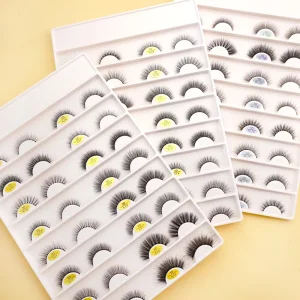 Handmade 16 Pairs for Strip 3D Wispy Faux Mink Eyelashes C for Curl Bulk Factory Price Full Strip Lashes