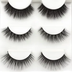 Handmade 3 Pairs MIX Style Strip Eyelashes Black Cotton Band Natural Warping Faux Mink Lashes Professional Supplier