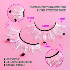 Handmade 3D 5D Faux Mink Eyelashes for Fluffy Winged Full Strip Lashes 0.07mm Thickness 15mm Length Synthetic Hair Colored