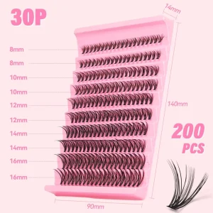 Handmade 3D Effect DIY Lash Extensions D Natural Mix Size Cluster Pre-Cut Kit Eyelash Clusters PBT Material 10 Rows