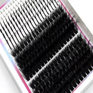 Handmade 3D Fairy Style Upper Lower 16 Rows Soft for False Eyelashes Set Pre Made Realistic Vrescent Shaped Fan Eyelashes