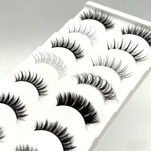 Handmade 3D Faux Mink Fur Vegan Self-adhesive Reusable False Eyelashes Cruel Ingredients Natural Soft Natural Length