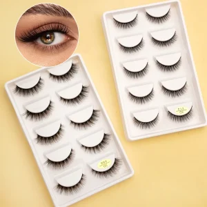 Handmade 3D Faux Mink Lashes Strips C for Curl Wispy for Full Strip Eyelashes with Private Label Bulk Orders