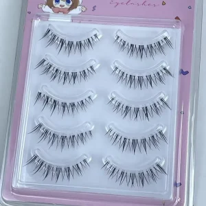 Handmade 3D Full Strip Faux Mink Eyelashes New Special Clear Thin Band Custom Artificial Natural False Eyelashes