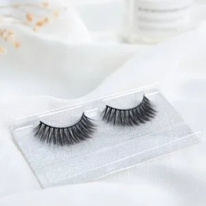 Handmade 3D Individual False Eyelashes Synthetic Fiber Reusable 0.07MM Thickness Full Strip Eyelashes Private Label