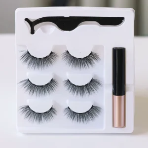 Handmade 3D Natural Magnetic Eyelashes Extreme Volume Multi Layer Thick Long Lasting Reusable Magnetic Liquid Eyeliner Set
