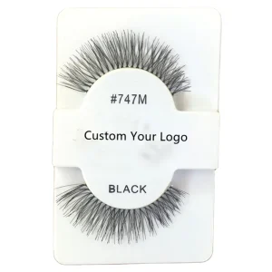 Handmade 3D Strip Lashes Wispies Human Hair False Eyelashes Natural Long 747