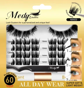 Handmade 3D Synthetic Hair Cluster Lashes Mix Natural Faux Mink Eyelashes Customizable Private Label Kit Eco friendly Black