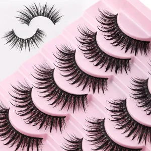 Handmade 3D Synthetic Hair False Eyelashes Long Natural Style Faux Strip Lashes