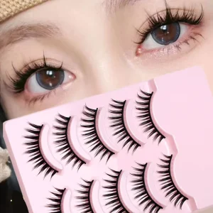 Handmade 5 Pairs Wispy Full Strip Lashes Faux Mink Eyelashes with Beauty Accessories Lashes for Makeup Supplies