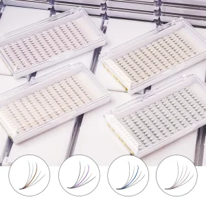 Handmade 5D Wispy Spike Thin Root Color Premade Fan Lash Eyelash Extensions Korean PBT Material